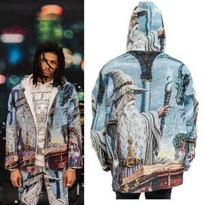 Retrovert Wizard Knitted Hoodie Sz L NWOT